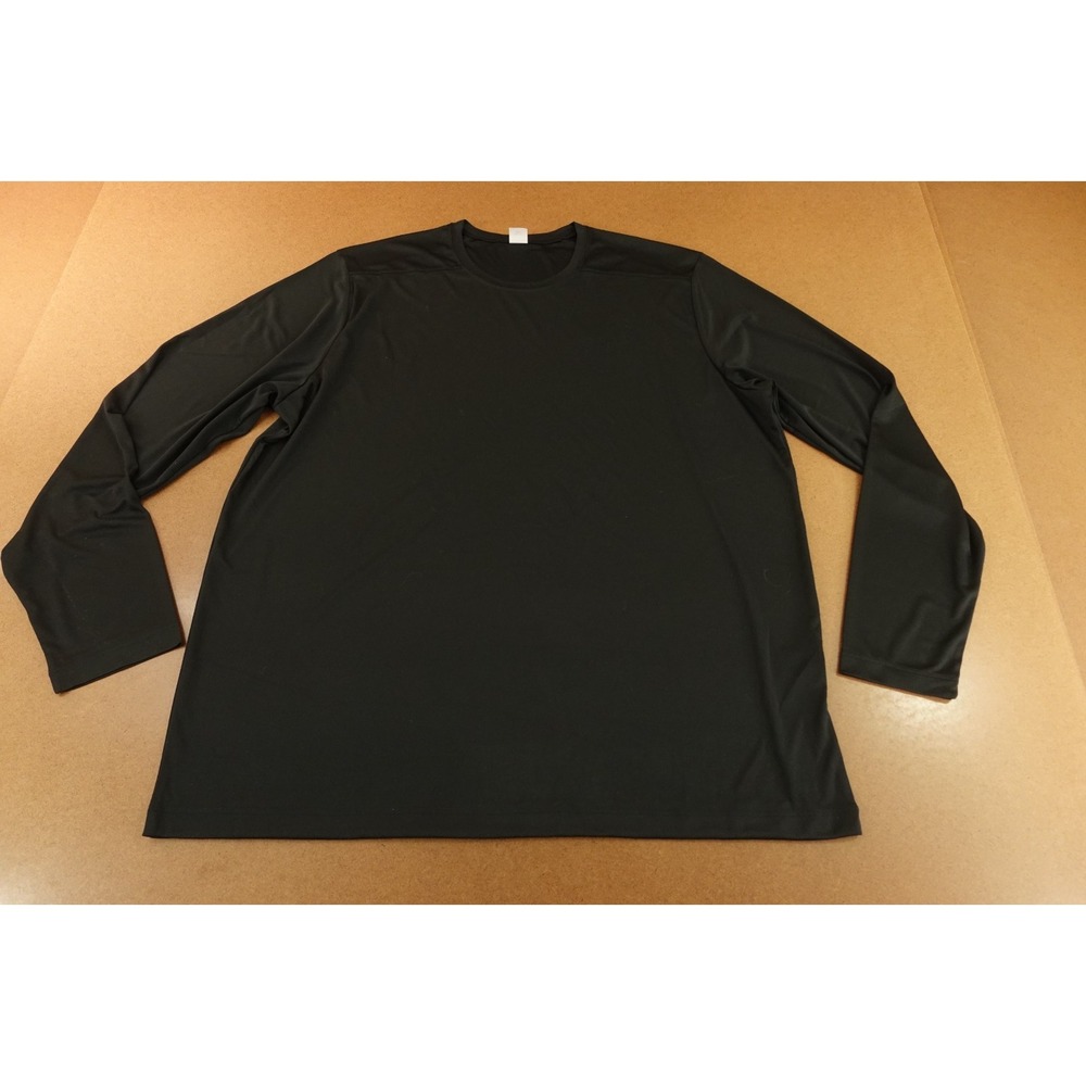 Sport Tek Mens 3XL Black Long Sleeve Crew Neck UPF 50 Performance Tee New